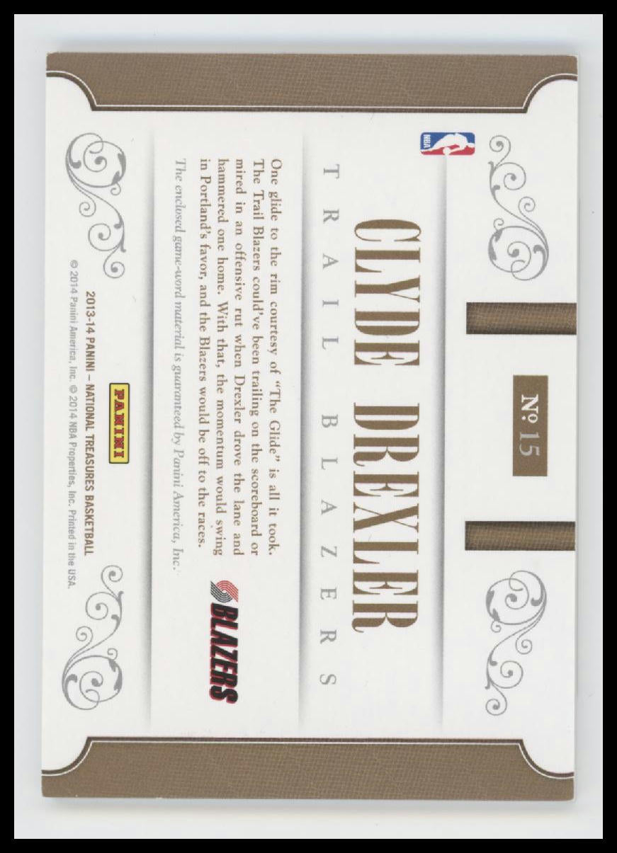 2013-14 Panini National Treasures X-Factor #/99 Clyde Drexler #15
