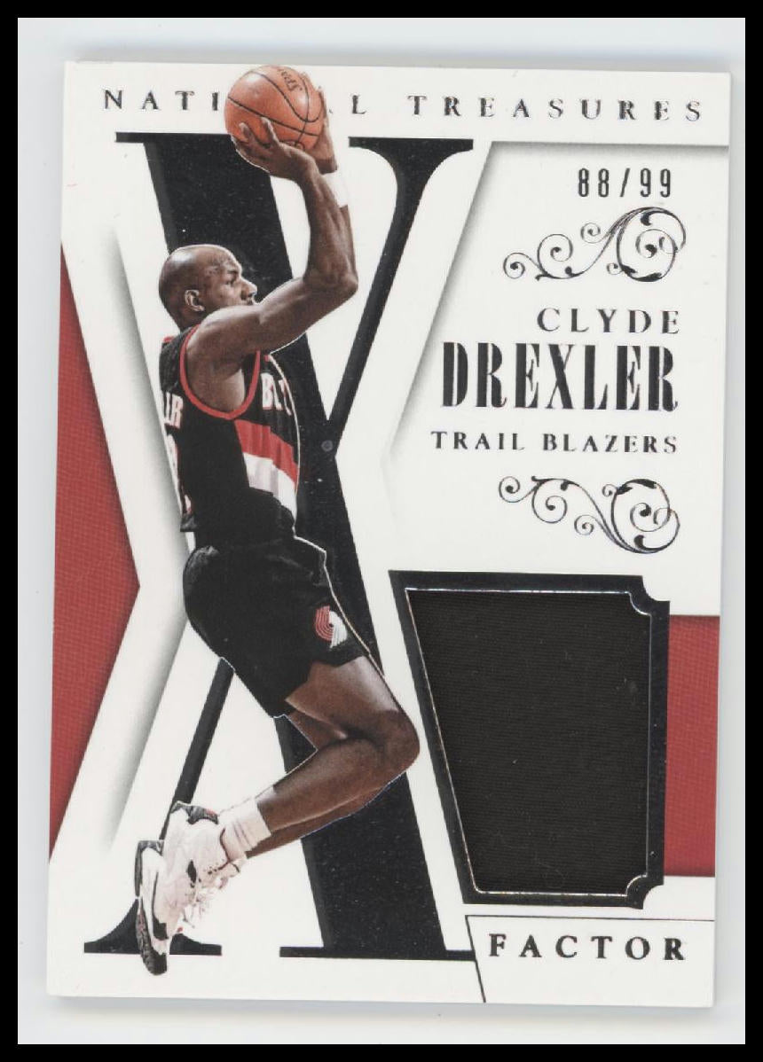 2013-14 Panini National Treasures X-Factor #/99 Clyde Drexler #15
