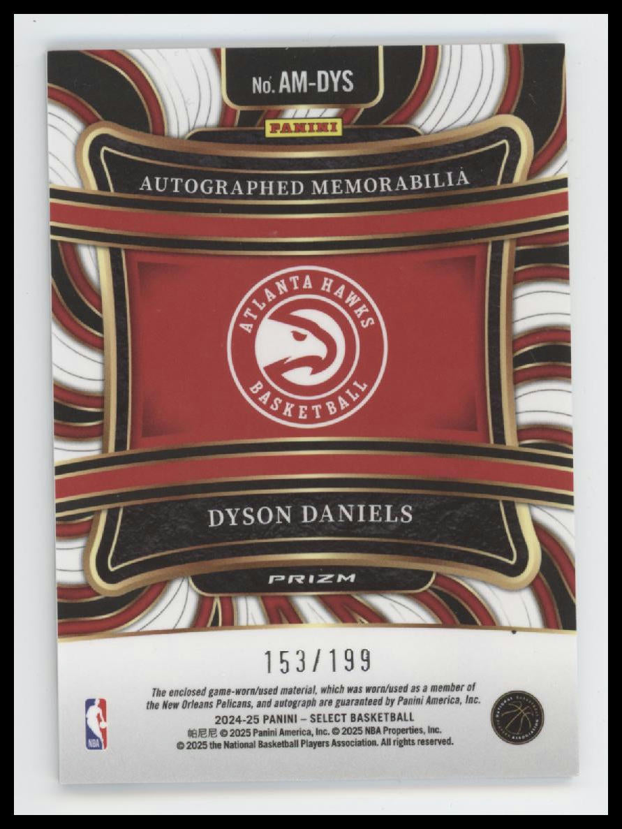 2024-25 Panini Select Autographed Memorabilia Dyson Daniels #/199 AU #AM-DYS