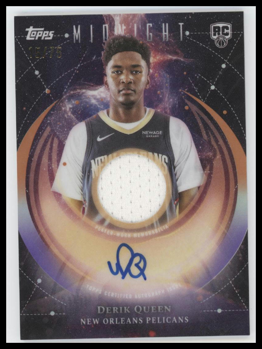 2025-26 Topps Midnight Rookie Jersey Autographs Dusk Derik Queen #/75 AU #RJA-DQ