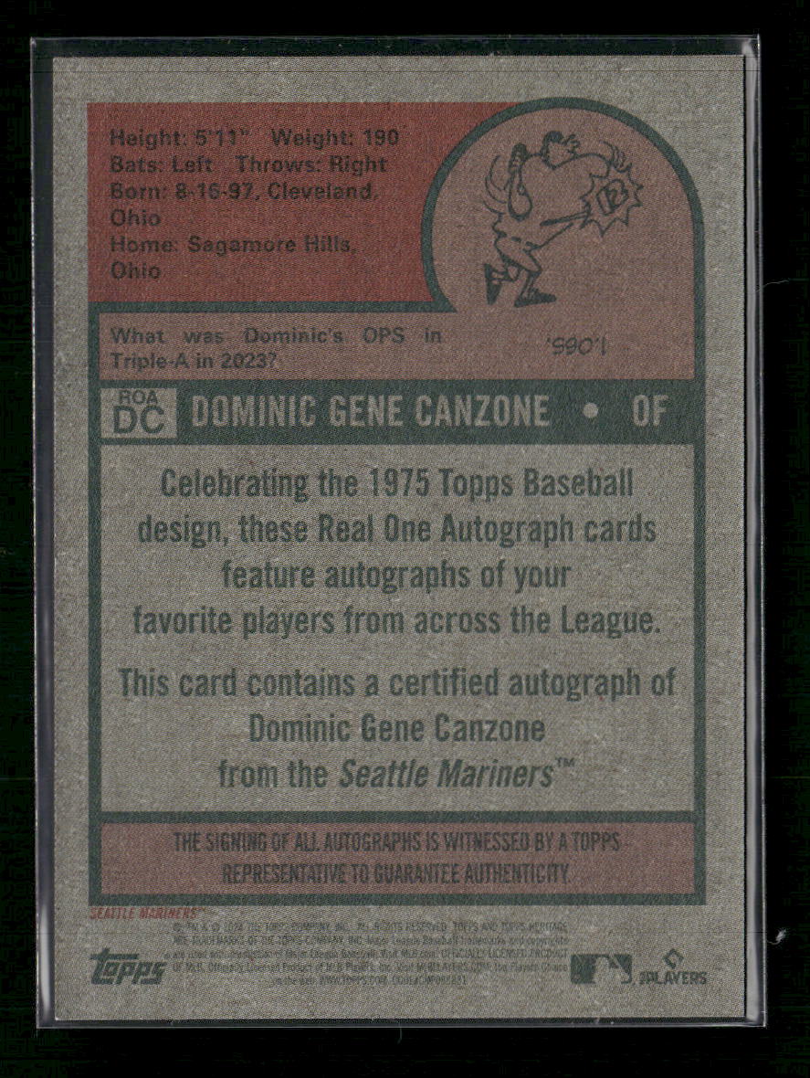 2024 Topps Heritage Real One Autographs Dominic Canzone AU #ROADC