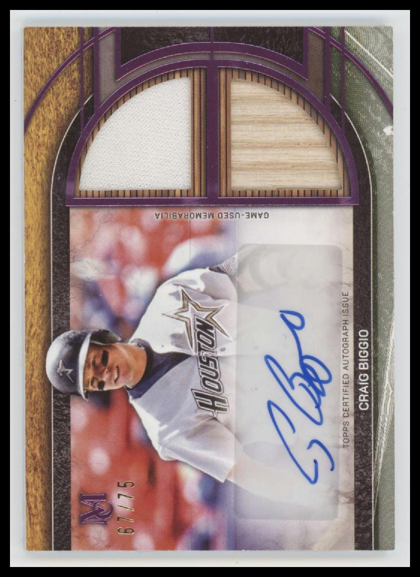 2025 Topps Museum Collection Dual Relic Craig Biggio AU #SPDRA-CB
