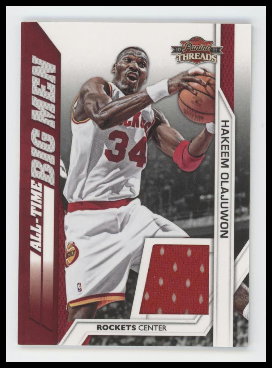 2010-11 Panini Threads All-Time Big Men Materials Hakeem Olajuwon #/399 #5
