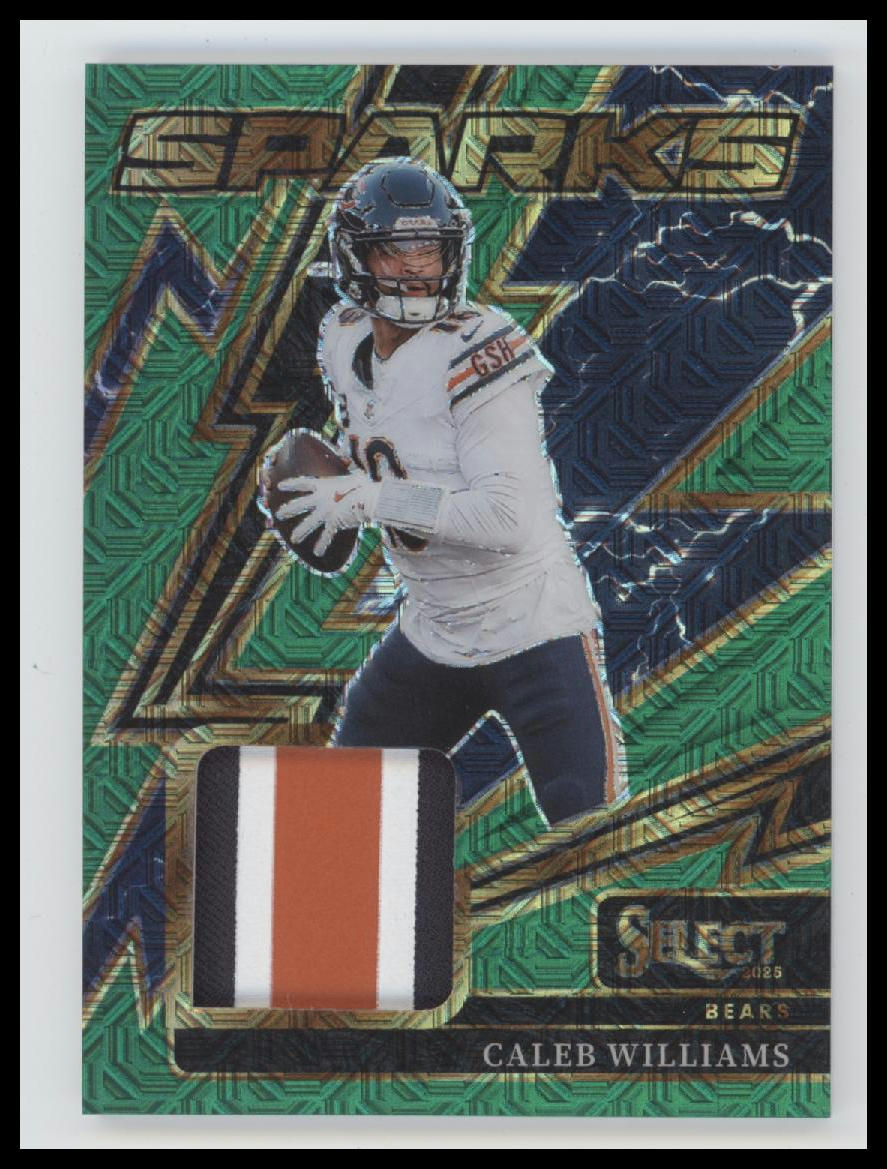 2025 Panini Select Sparks Green Caleb Williams #/5 #SPK-CWS *Surface Damage*