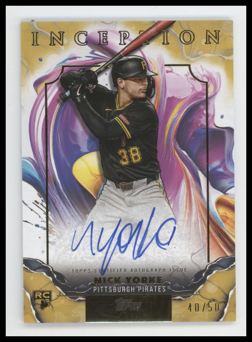 2025 Topps Inception Rookie Auto Gold #/50 Nick Yorke #RESA-NY