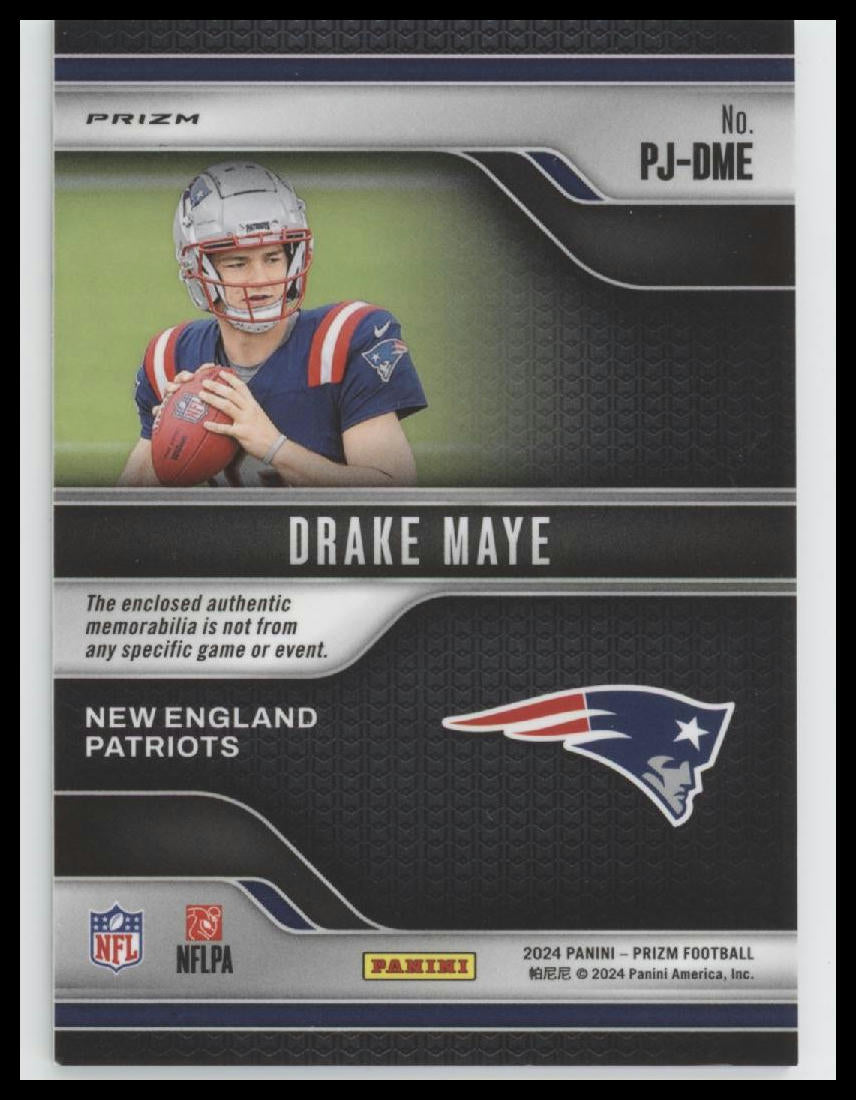 2024 Panini Prizm Premier Jerseys Neon Green Pulsar Drake Maye #PJ-DME