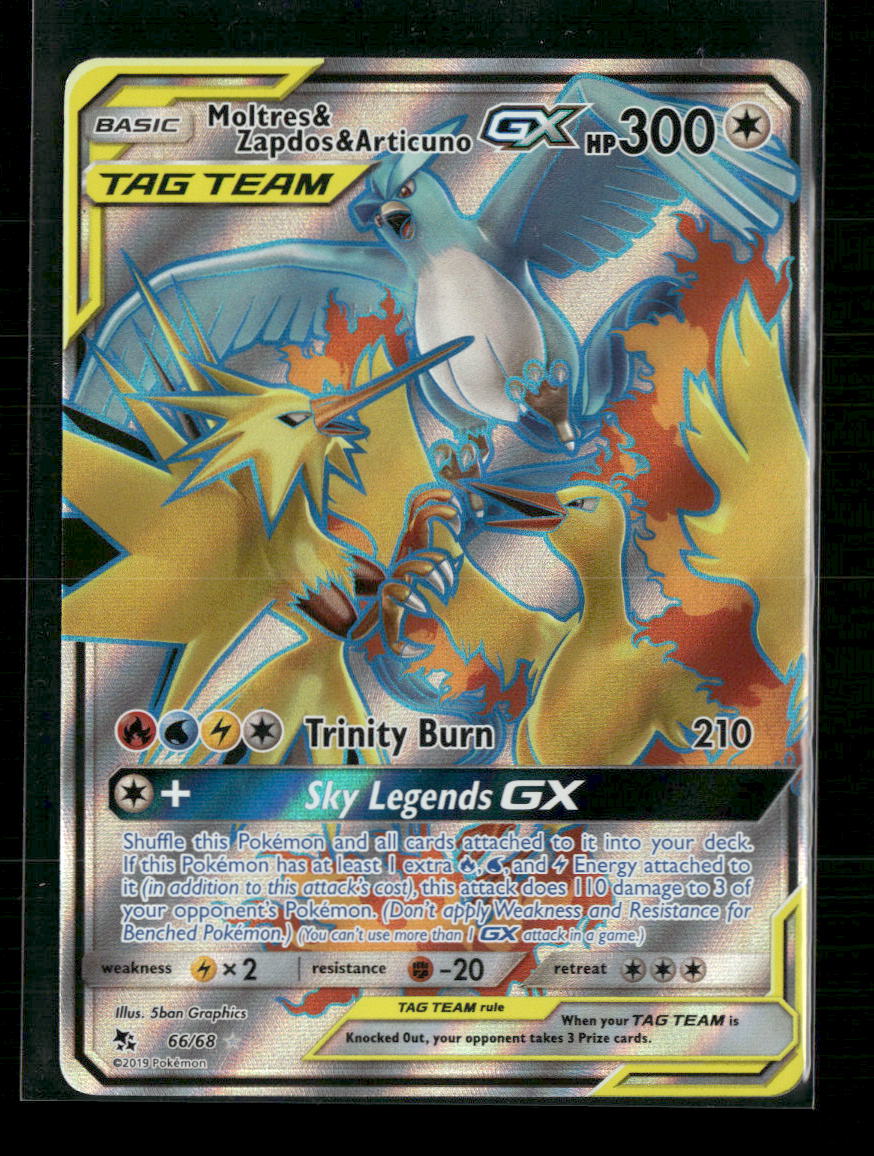 Hidden Fates Moltres & Zapdos & Articuno GX (Full Art) #66/68