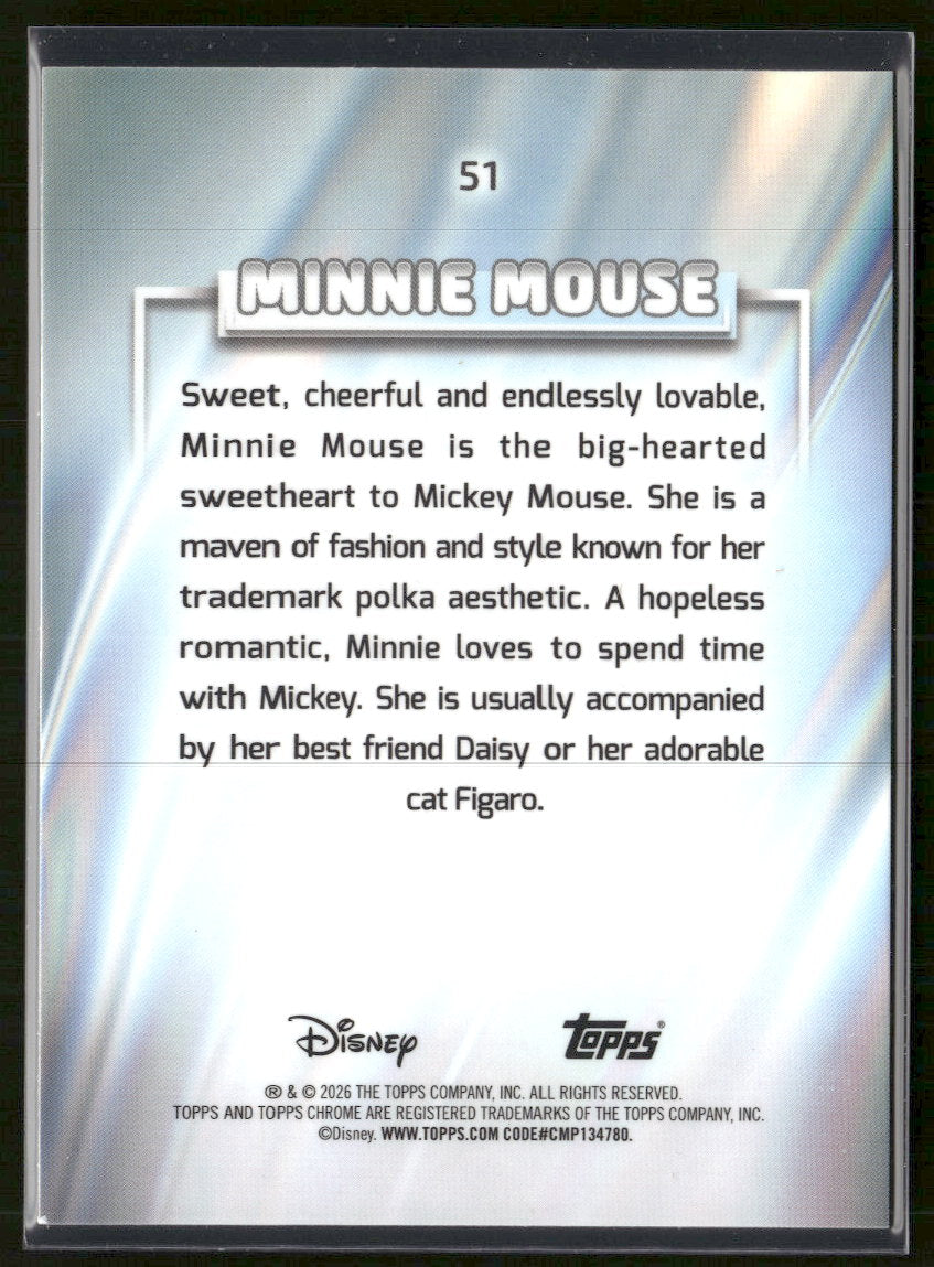 2026 Topps Chrome Disney Magenta Refractor Minnie Mouse #51