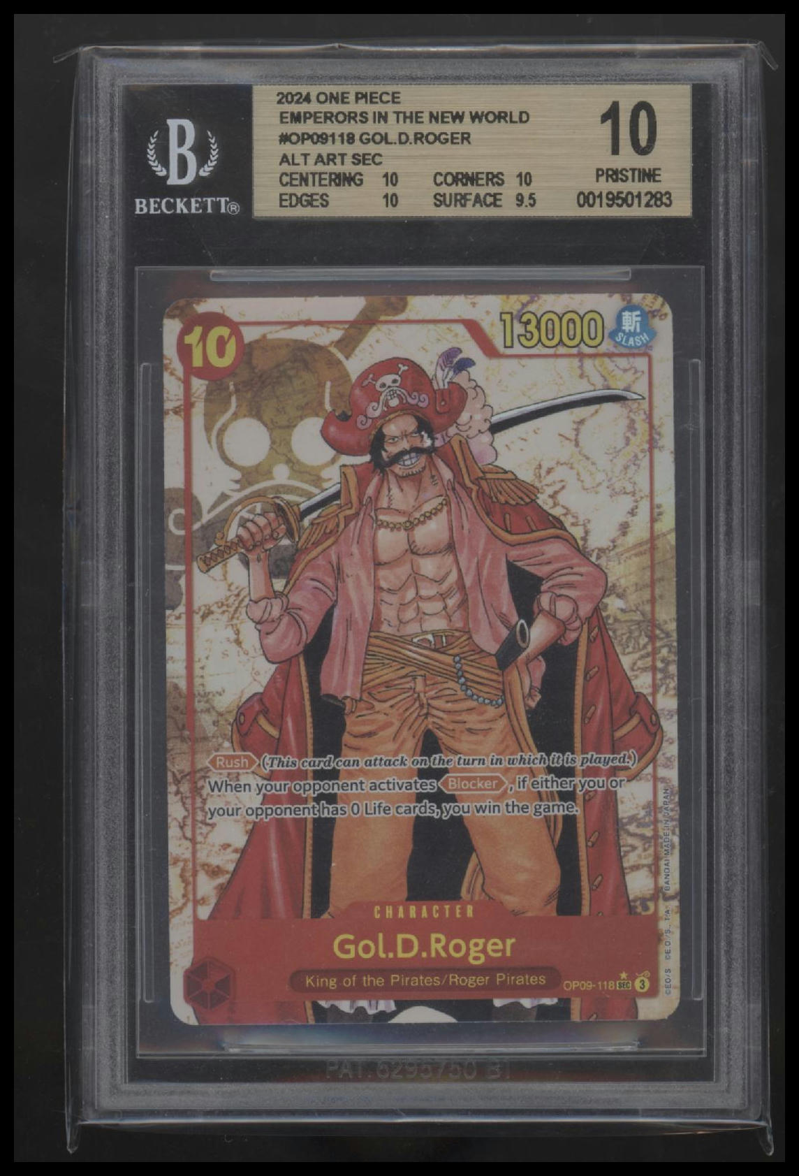 2024 One Piece E N W Gol.D.Roger ALT ART SEC 10.0 BGS #OP09-118