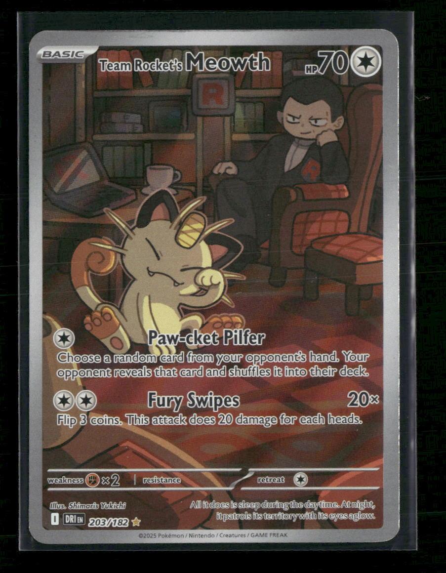 SV10: Destined Rivals Team Rocket's Meowth #203/182
