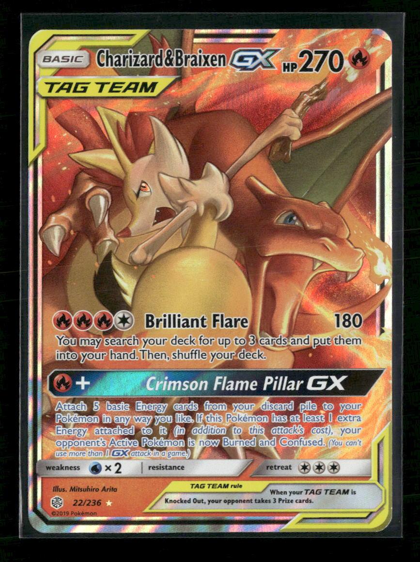 SM - Cosmic Eclipse Charizard & Braixen GX #22/236