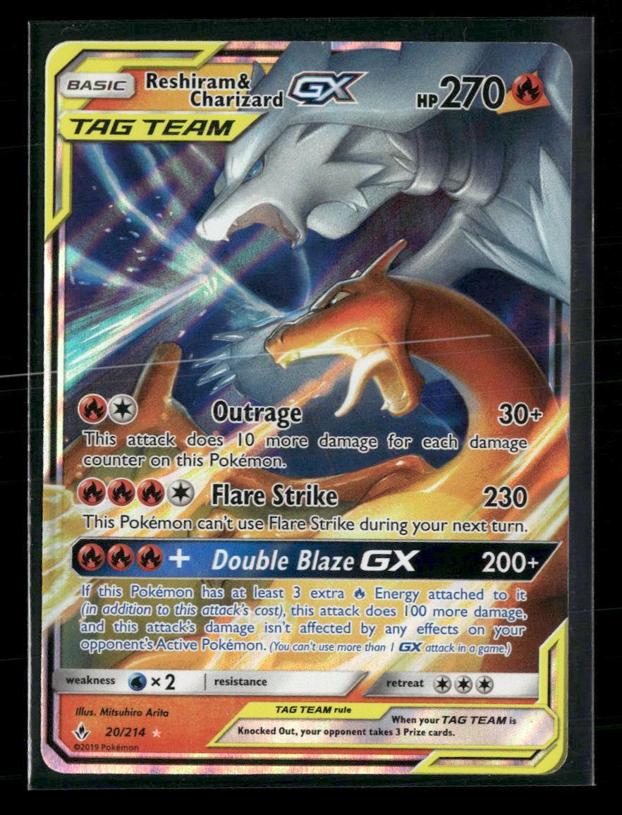 SM - Unbroken Bonds Reshiram & Charizard GX #20/214