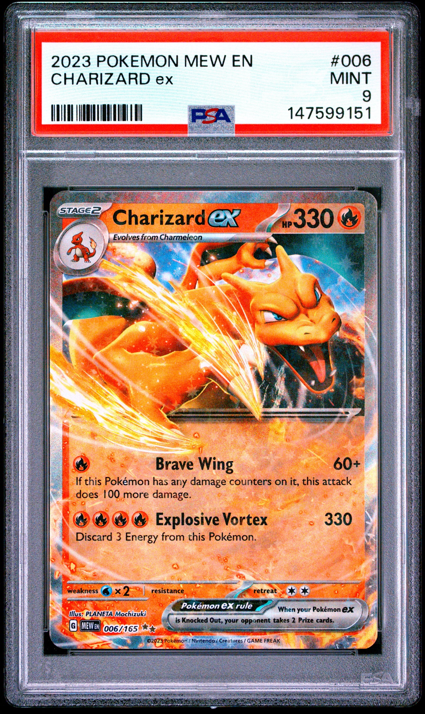 2023 Pokemon Mew En-151 Charizard Ex 9 PSA #006