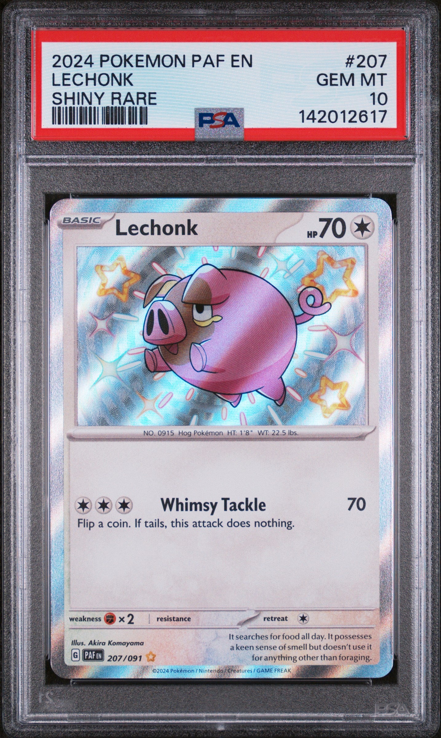 2024 Pokemon Paf En-Paldean Fates Shiny Rare Lechonk 10 PSA #207
