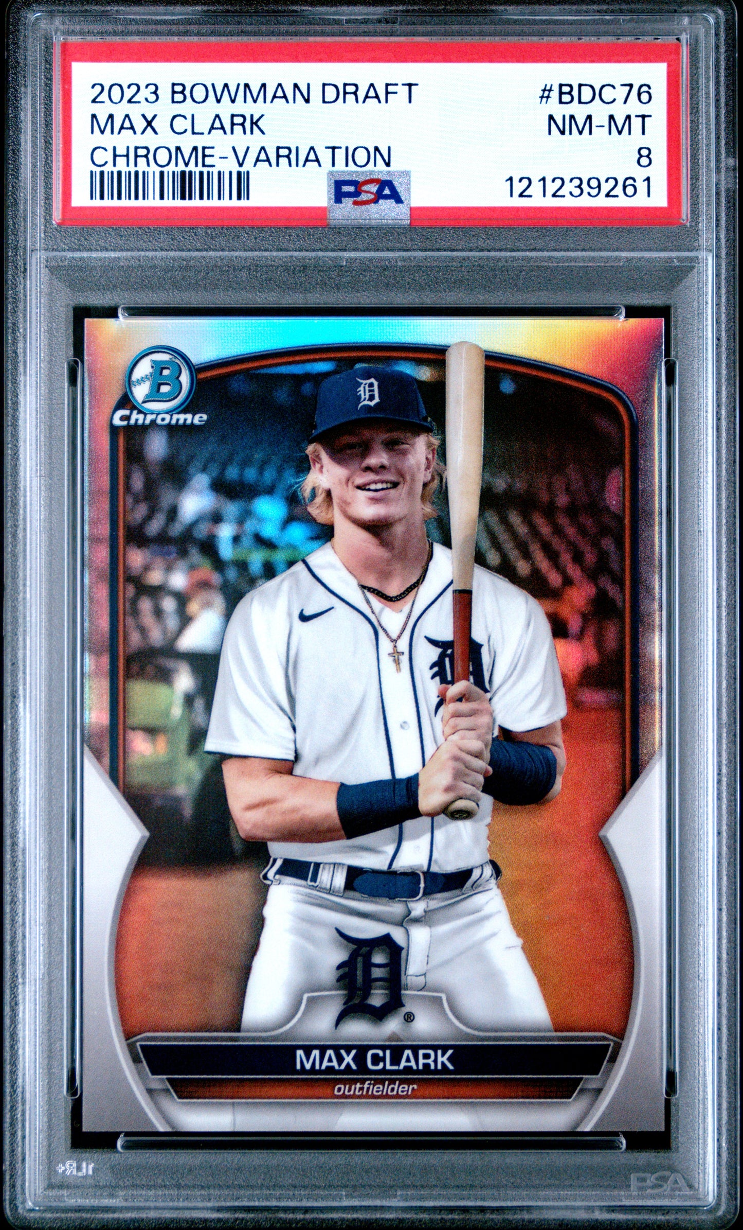 2023 Bowman Draft Chrome-Variation Max Clark 8 PSA #BDC76