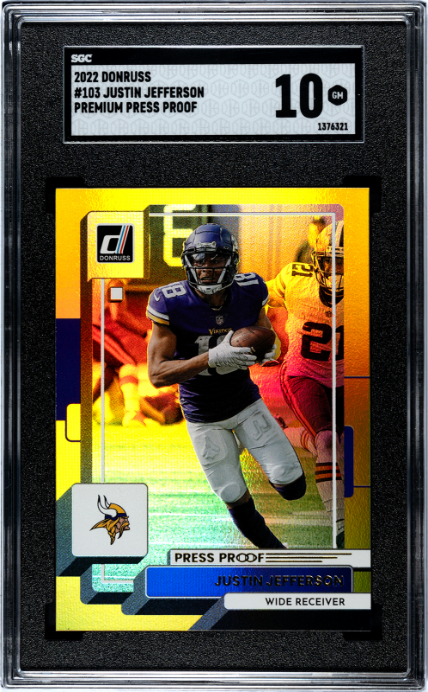 2022 Donruss Premium Press Proof Justin Jefferson 10 SGC #103