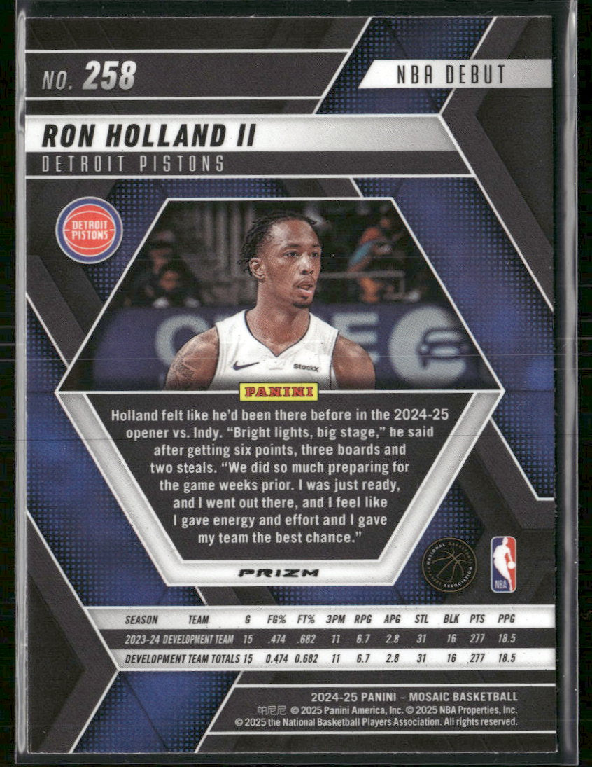 2024-25 Panini Mosaic Genesis Mosaic Ron Holland II RC #258