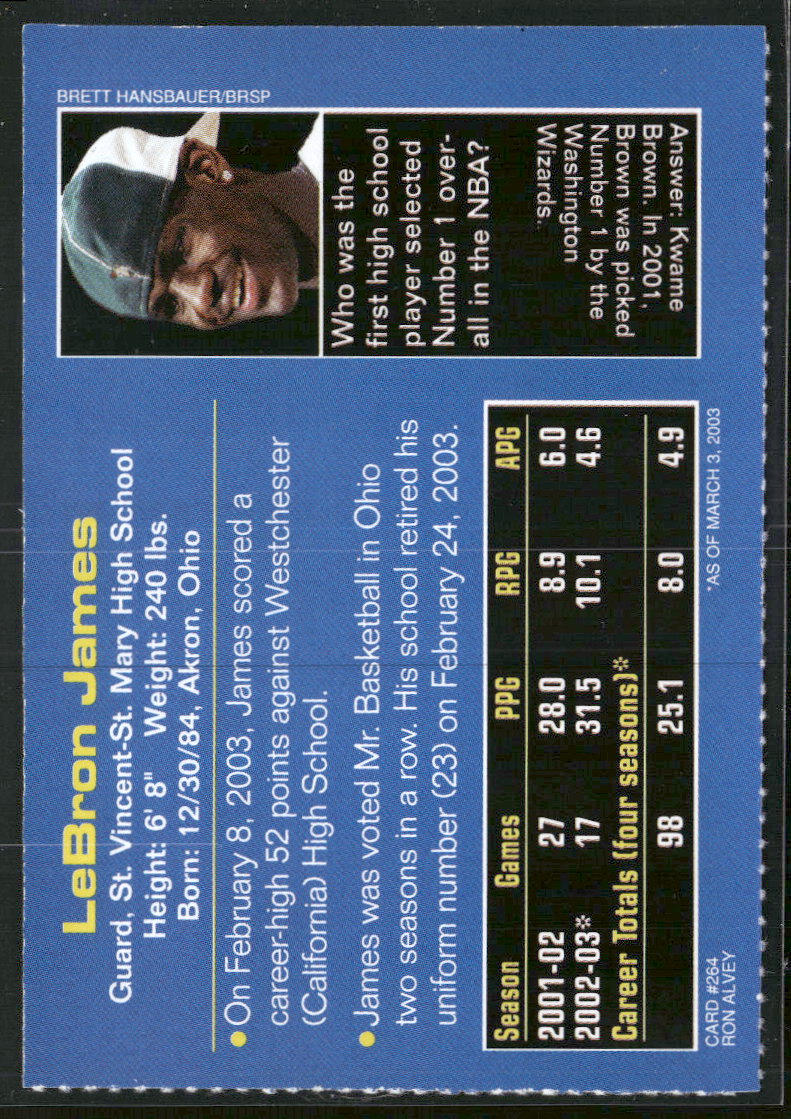 2003 Sports Illustrated for Kids LeBron James #264