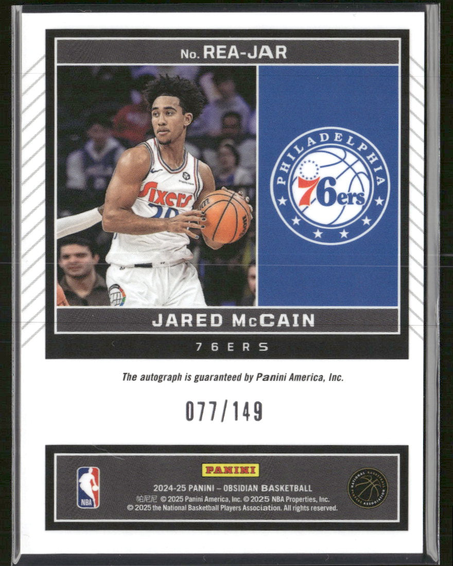 2024-25 Panini Obsidian Rookie Eruption Auto Jared McCain #/149 #REA-JAR