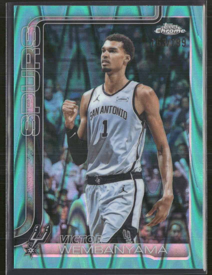 2025-26 Topps Chrome Update Aqua RayWave Refractor Victor Wembanyama #/199 #22
