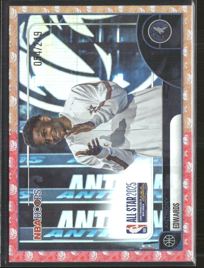 2025-26 NBA Hoops Red & Orange Hoops #/249 Anthony Edwards #279