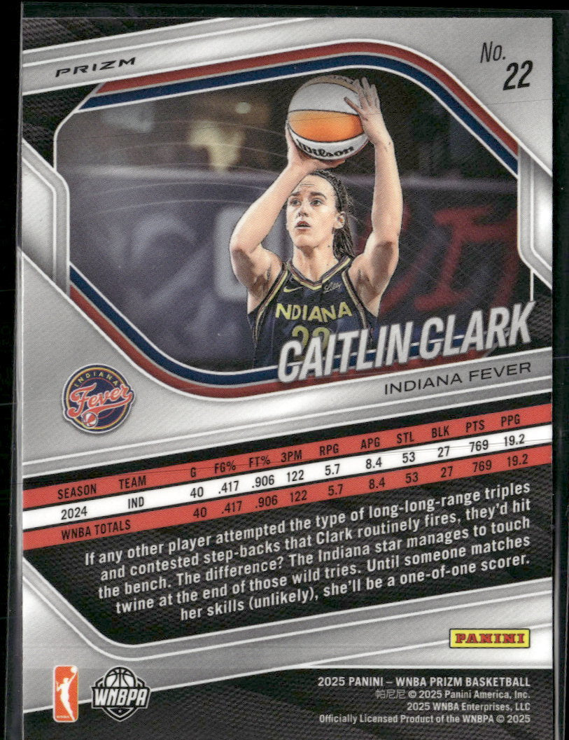 2025 Panini Prizm WNBA Caitlin Clark #22