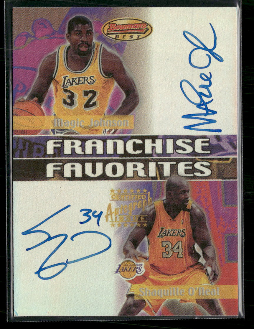 2000-01 Bowman's Best Franchise Favorites Auto S. O'Neal / M. Johnson #FF3A
