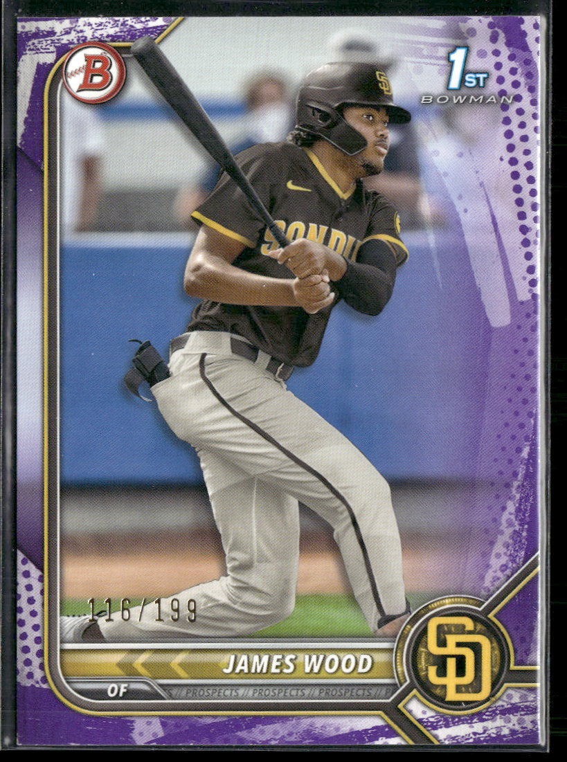 2022 Bowman Prospects Purple Pattern James Wood #/199 #BP-108