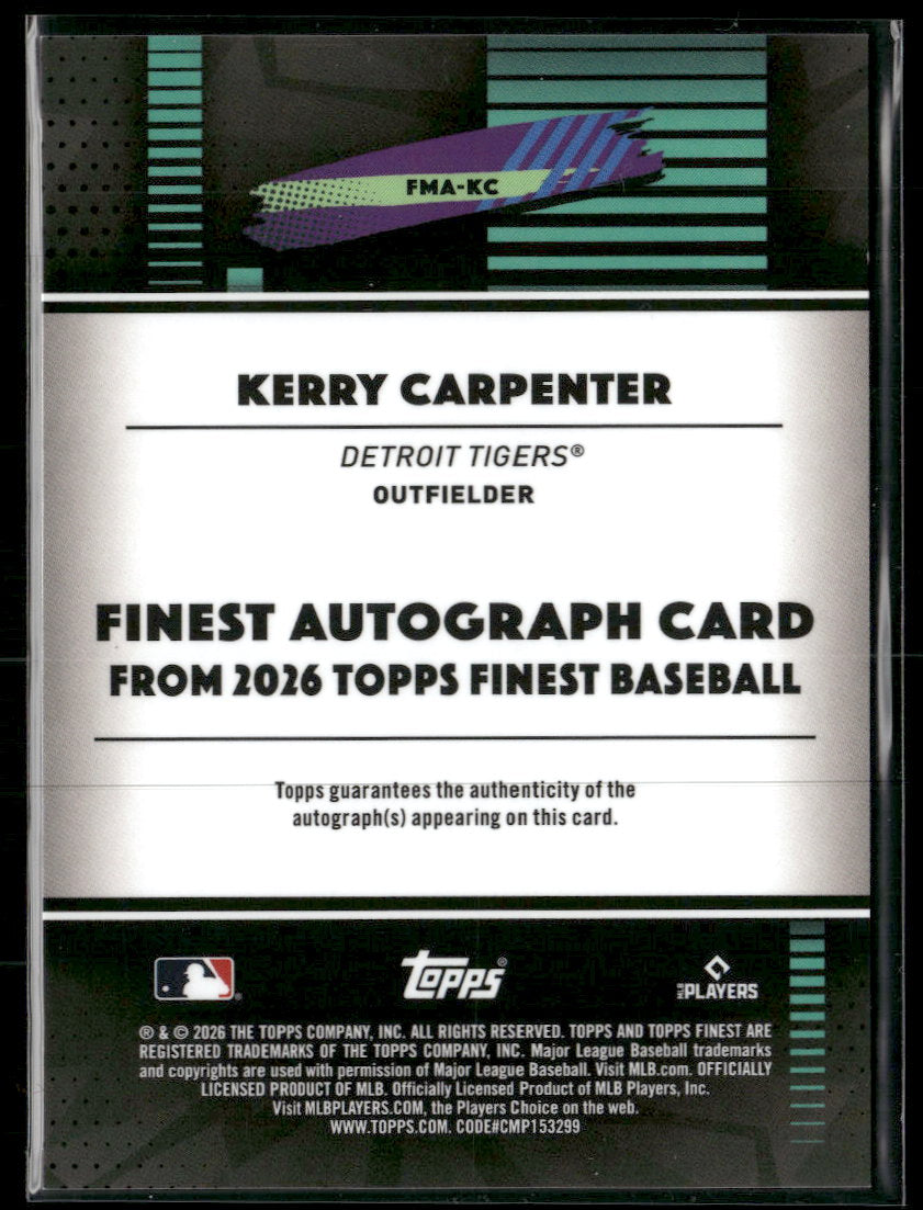 2026 Finest Finest Mega Auto Gold Mini Diamond Kerry Carpenter #/50 AU #FMA-KC