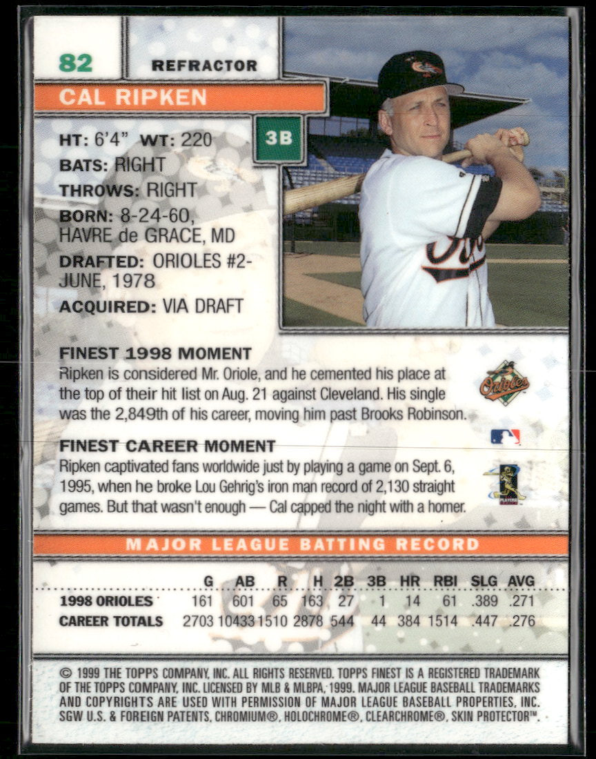 1999 Finest Refractors Cal Ripken #82