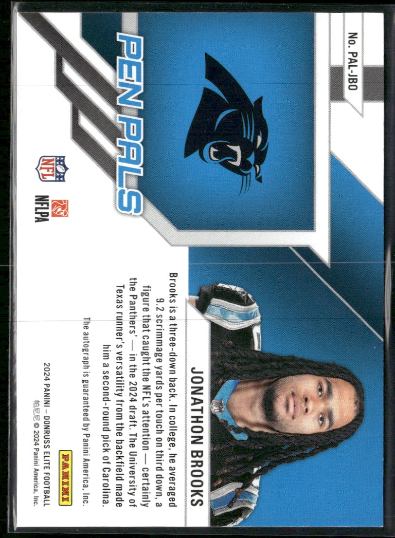 2024 Panini Donruss Elite Pen Pals Rookie Autograph Jonathon Brooks #PAL-JBQ