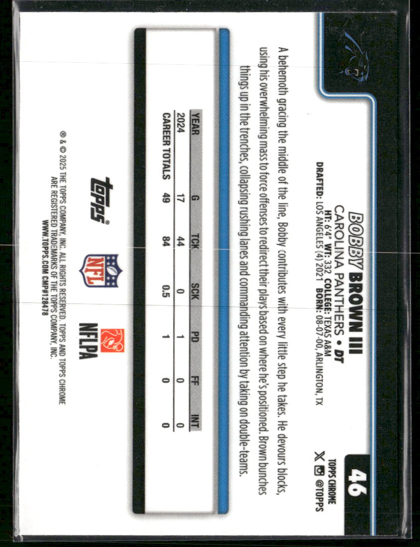 2025 Topps Chrome Team Camo Bobby Brown III #46