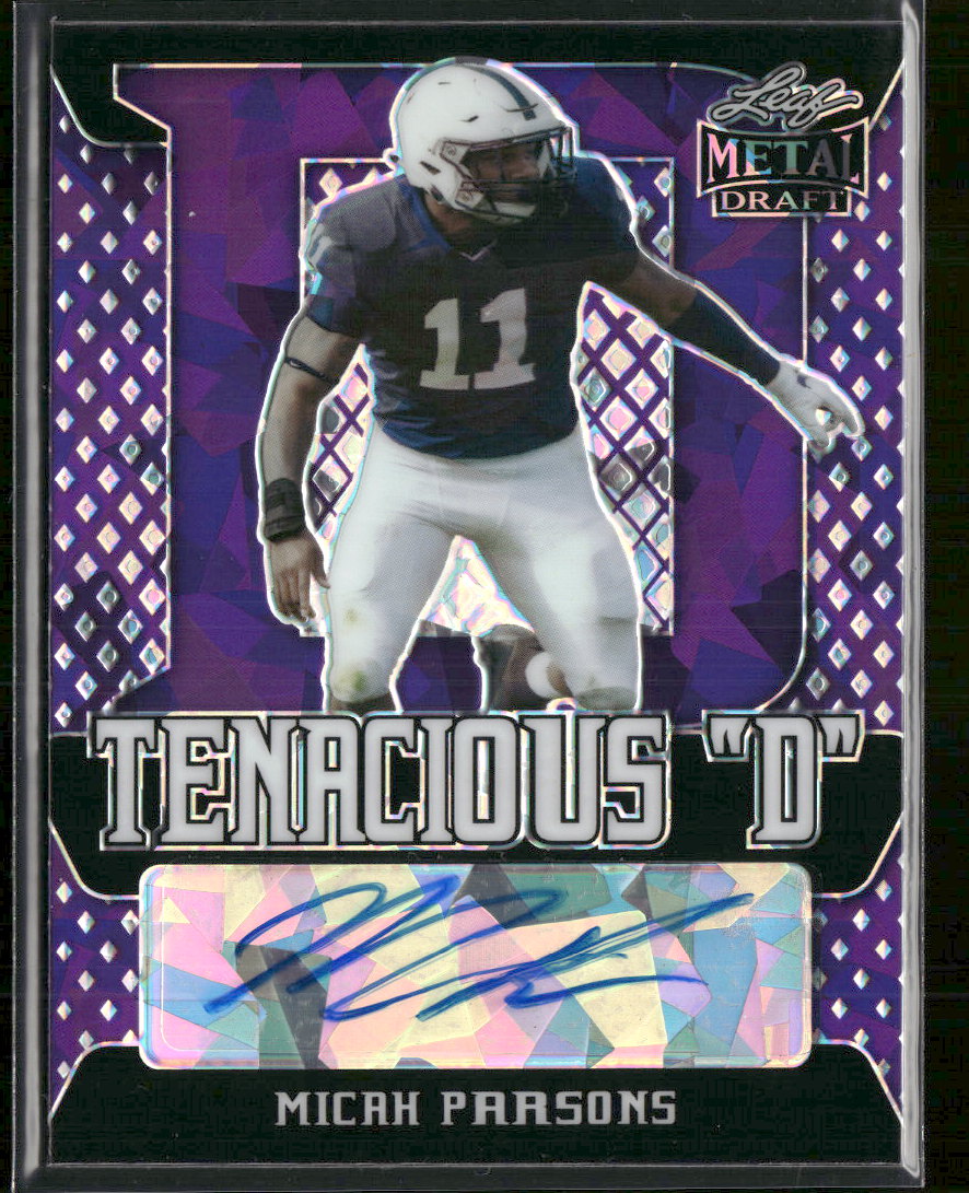 2021 Leaf M D Tenacious D Auto Crystals Purple Micah Parsons #/20  #TD-MP1