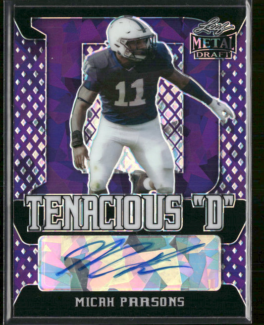 2021 Leaf M D Tenacious D Auto Crystals Purple Micah Parsons #/20  #TD-MP1