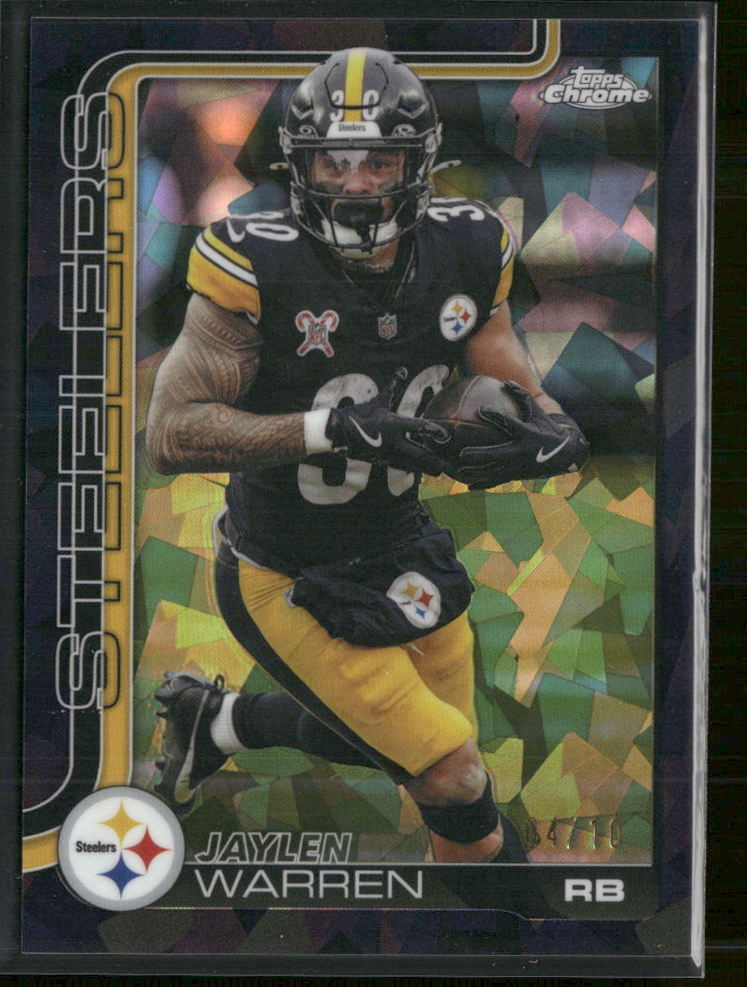 2025 Topps Chrome Black Refractor Jaylen Warren #/10 #253