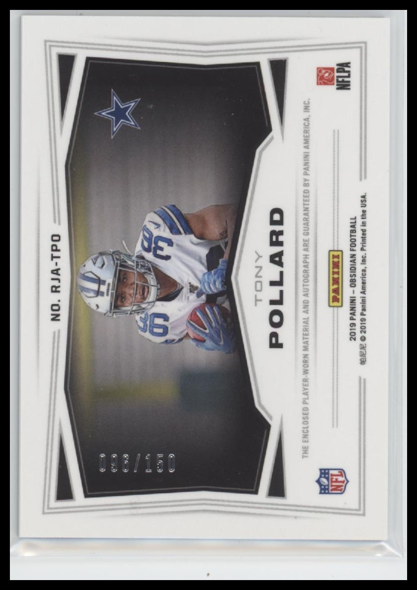 2019 Panini Obsidian Rookie Jersey Autos Tony Pollard #/150 AU #RJA-TPO
