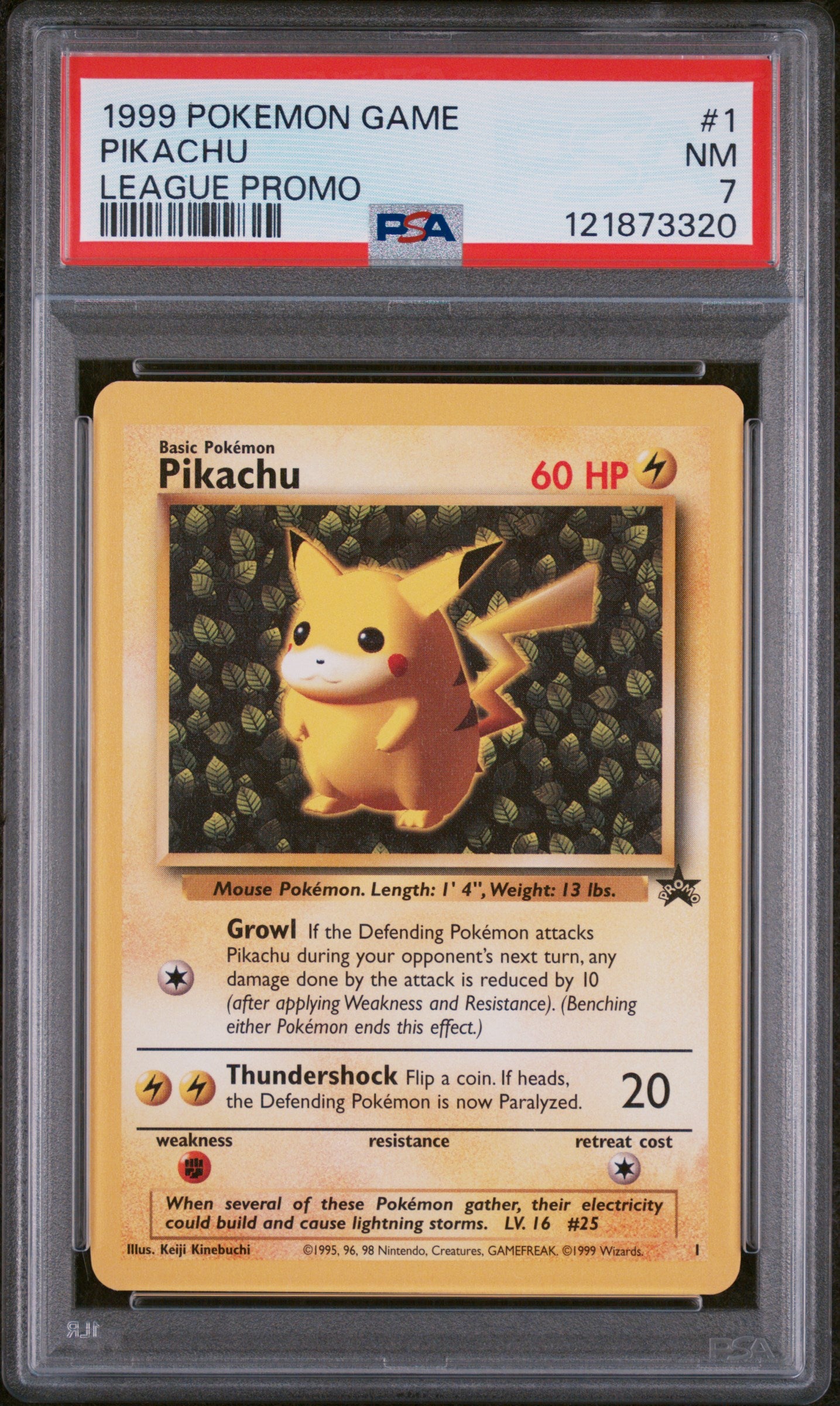 1999 Pokemon League Promo League Promo Pikachu 7 PSA #1