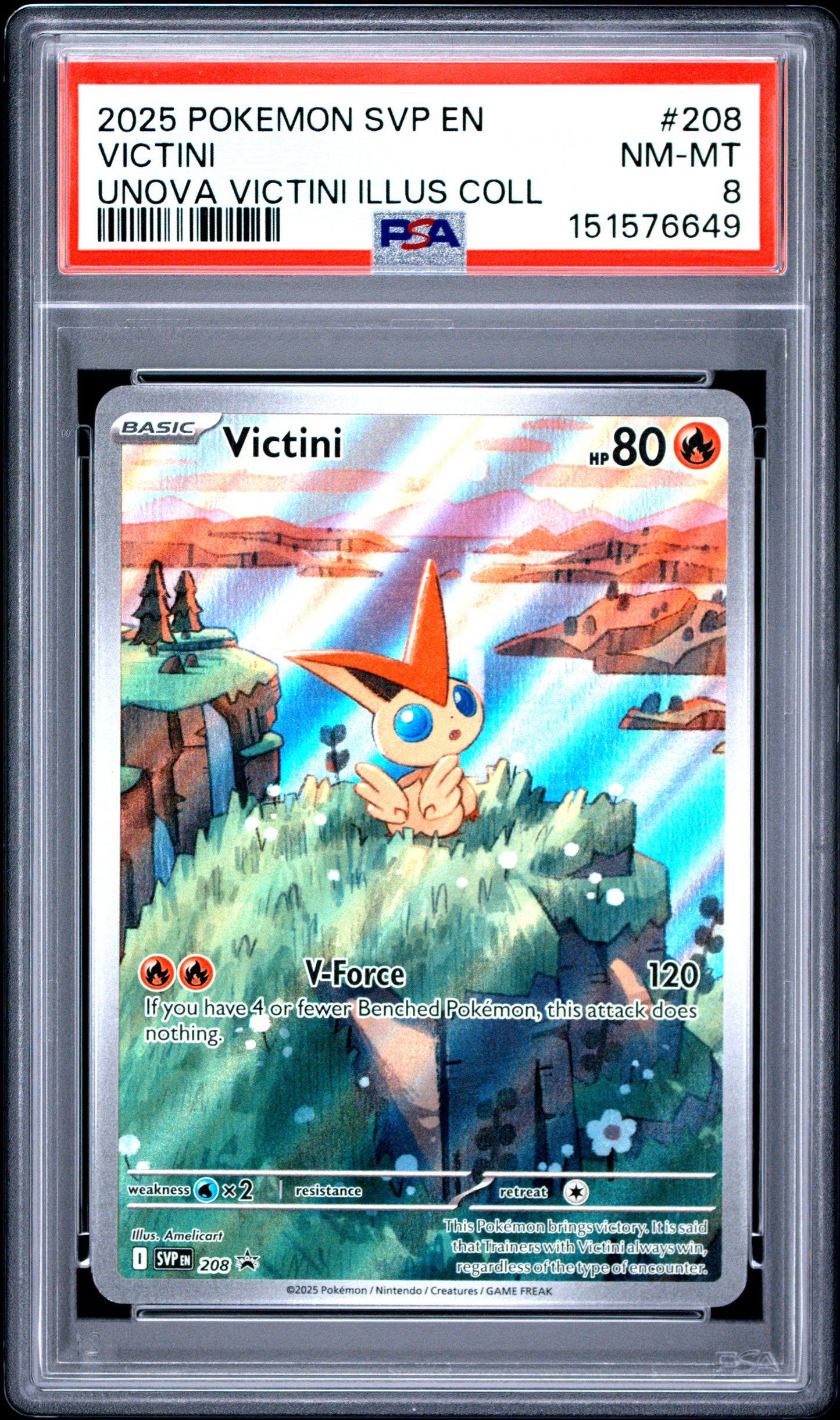 2025 Pokemon Black Star Promo Unova Victini Illus Coll Victini 8 PSA #208