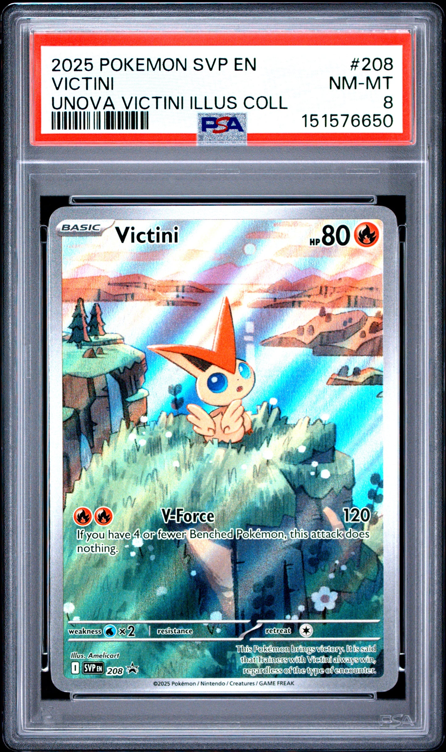 2025 Pokemon Black Star Promo Unova Victini Illus Coll Victini 8 PSA #208