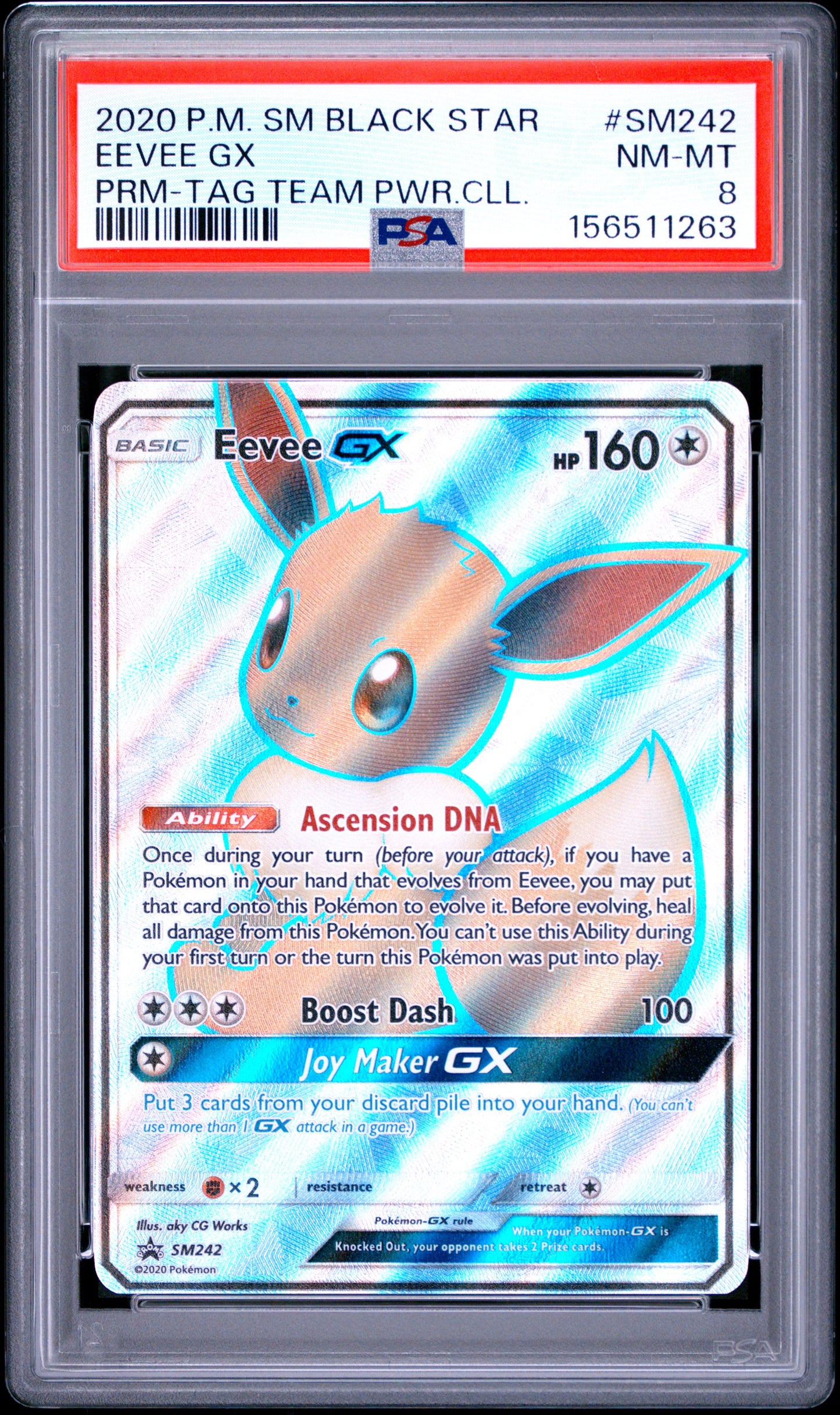 2020 Pokemon Sm Black Star Promo Prm-Tag Team Pwr.Cll. Eevee Gx 8 PSA #SM242