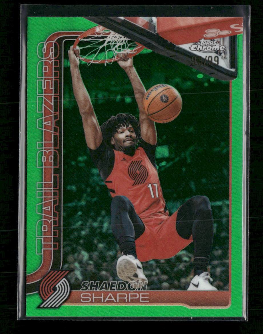 2025-26 Topps Chrome Update Green Refractor Shaedon Sharpe #/99 #106