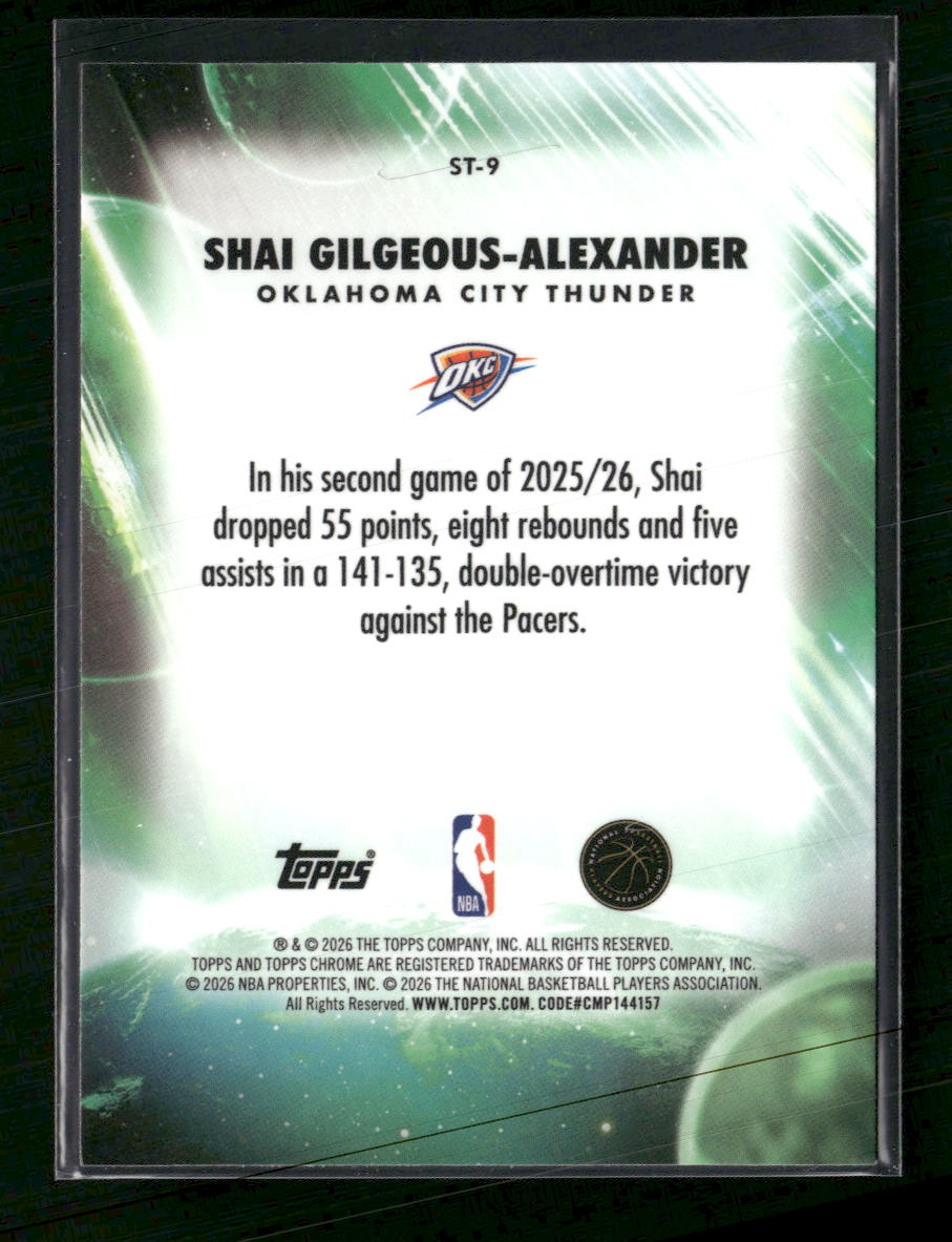2025-26 Topps Stratospheric Stars Green Shai Gilgeous-Alexander /99 #ST-9