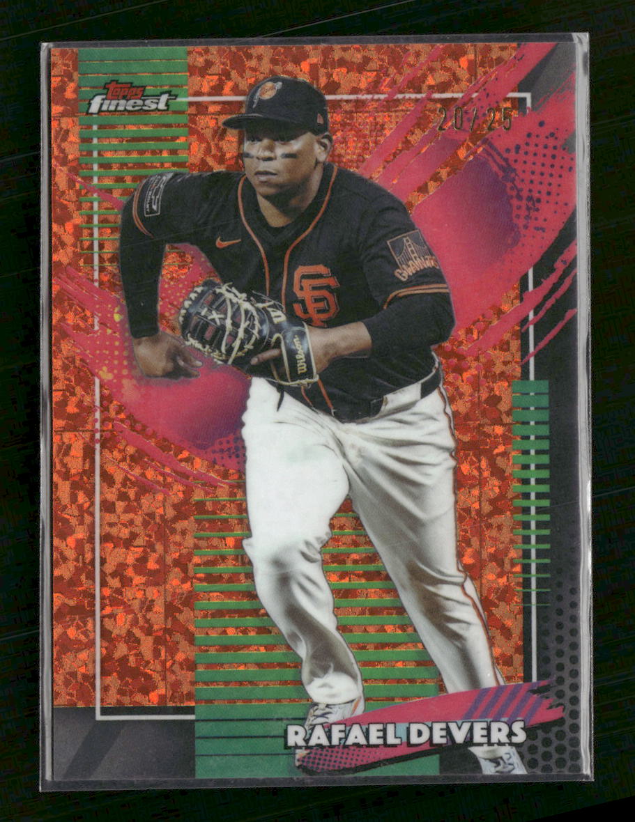 2026 Finest Orange Mini-Diamond Refractors Rafael Devers #/25 #221