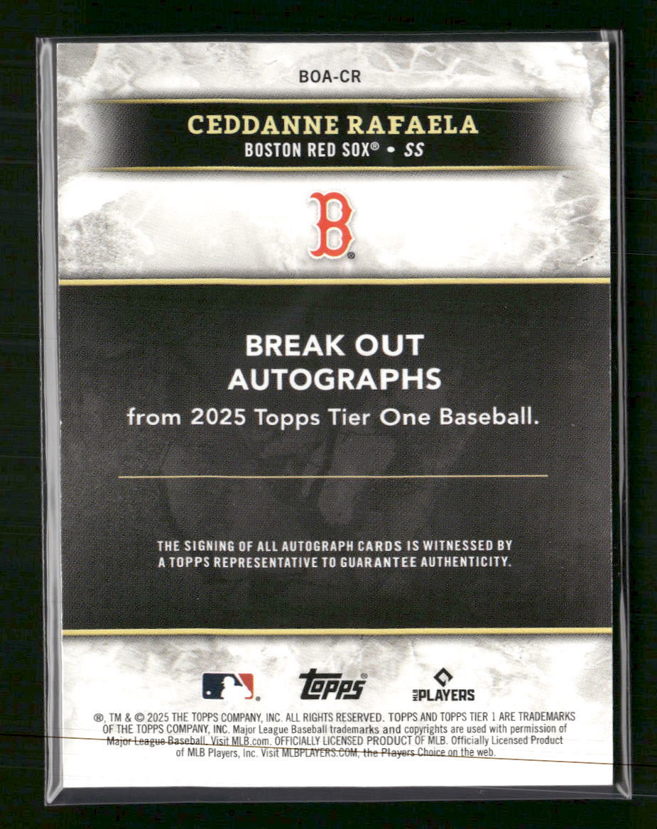 2024 Topps Tier One Break Out AU Red Foil Ceddanne Rafaela #/25 AU #BOA-CR