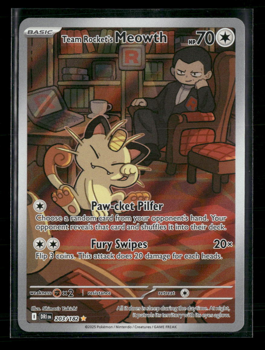 SV10: Destined Rivals Team Rocket's Meowth #203/182