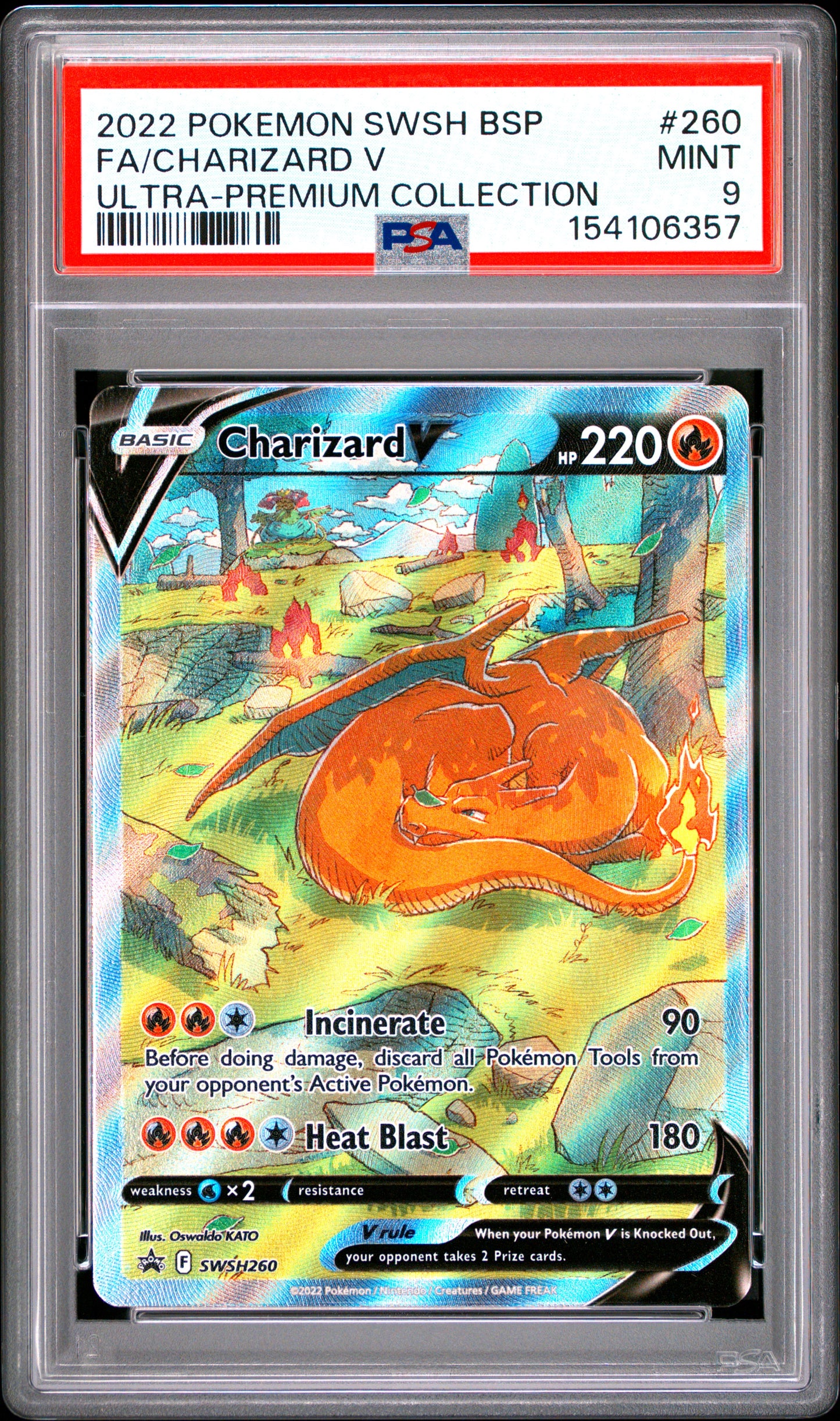 2022 Pokemon Swsh Black Star Promo UPC Fa/Charizard V 9 PSA #260