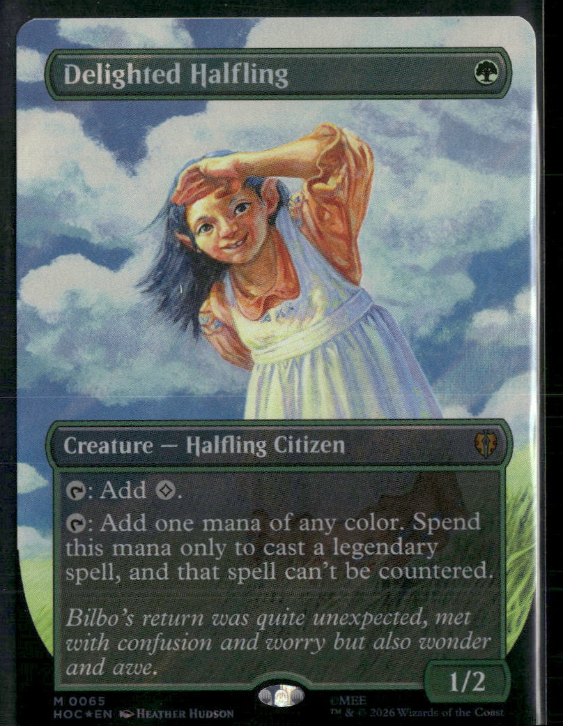 The Hobbit: Eternal-Legal Delighted Halfling (Borderless) (Surge Foil) #65