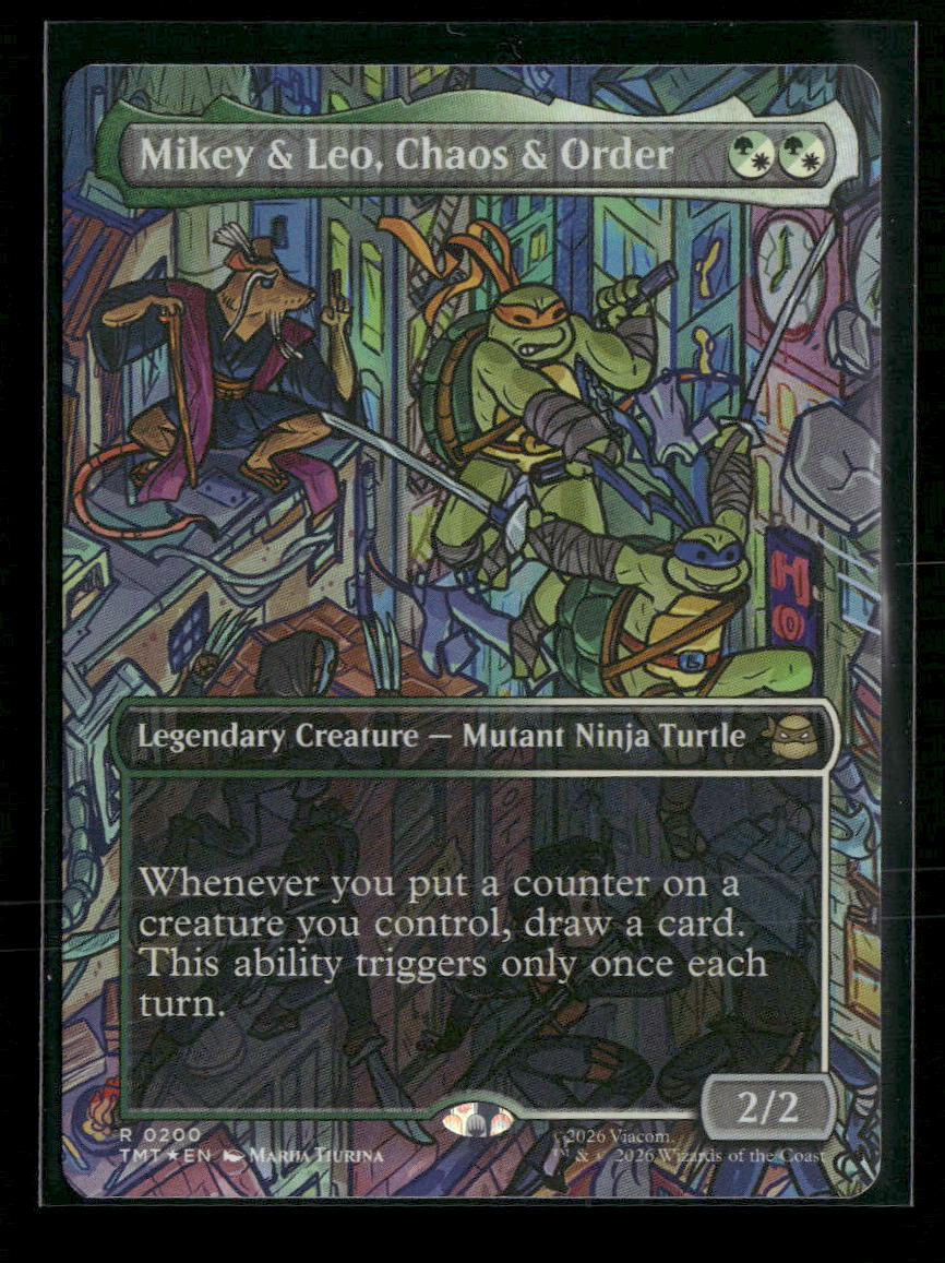 Teenage Mutant Ninja Turtles Mikey & Leo, Chaos & Order (Borderless) Foil #200