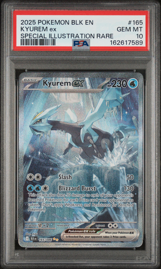 2025 Pokemon Black Bolt Special Illustration Rare Kyurem Ex 10 PSA #165