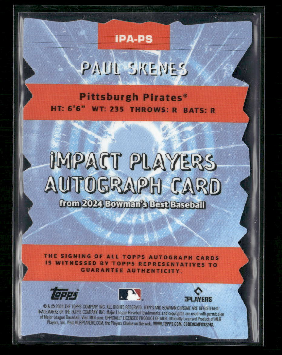 2024 Bowman's Best Impact Players Autographs Paul Skenes #/150 AU #IPA-PS
